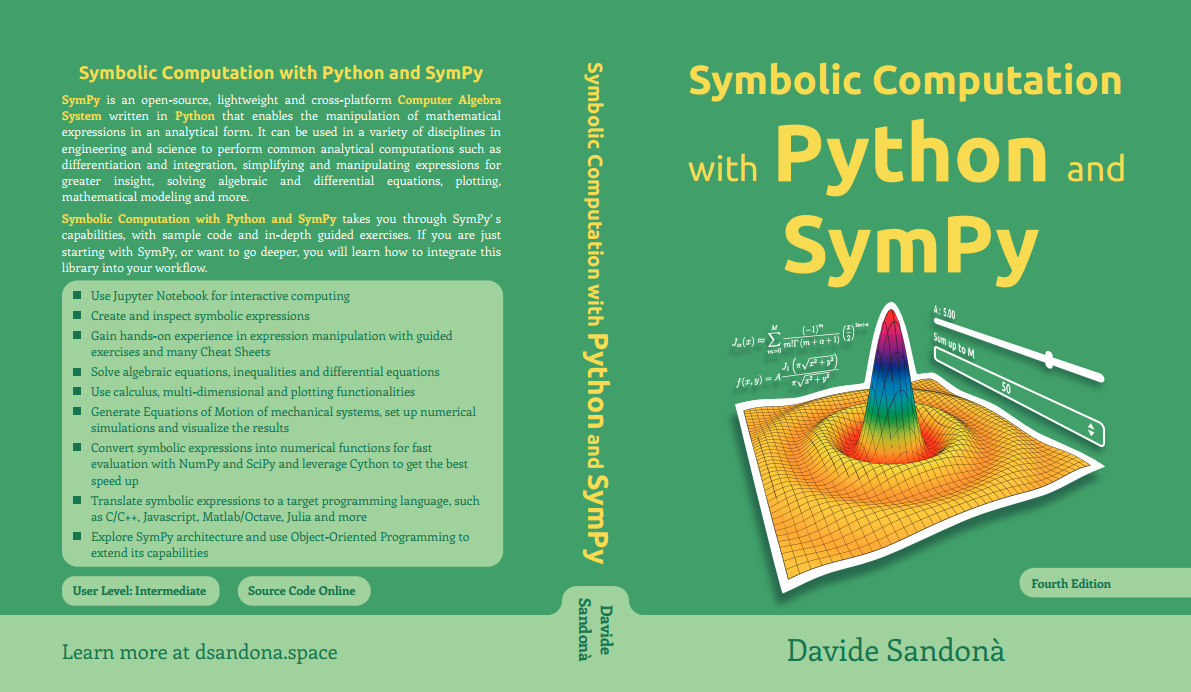 symbolic math with python and sympy paperback cover