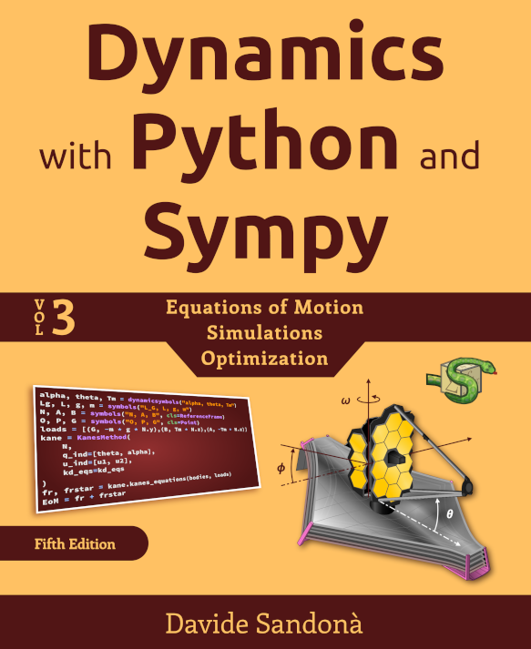 Cover of the new ebook, Dynamics with Python and SymPy